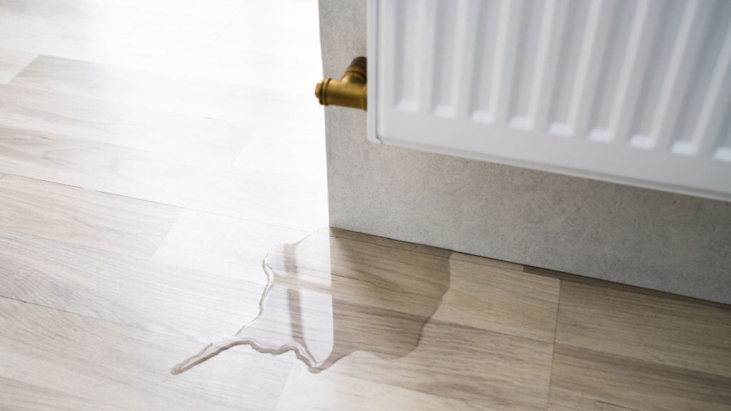 water leak on floor